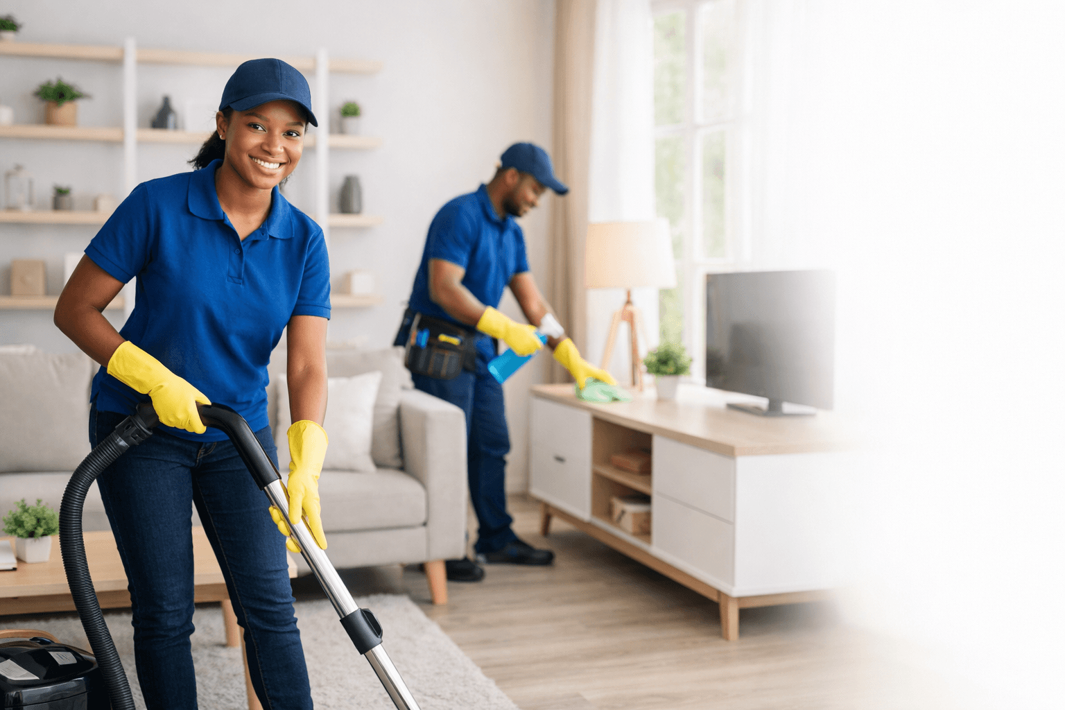 Living room cleaning