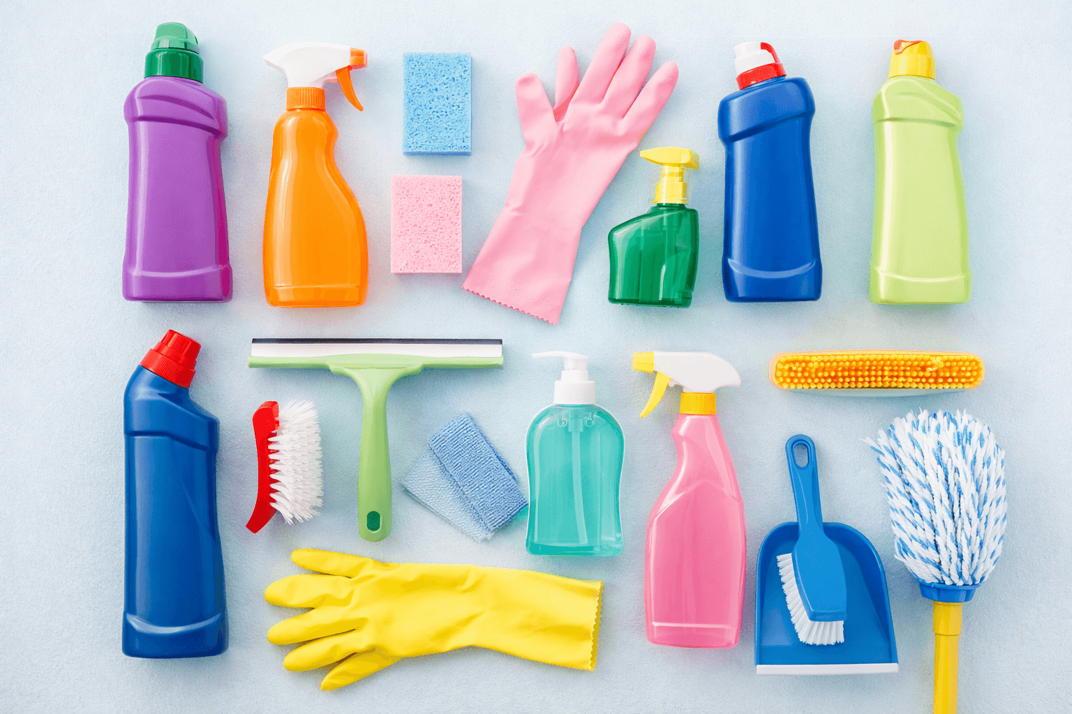 Colorful cleaning tools